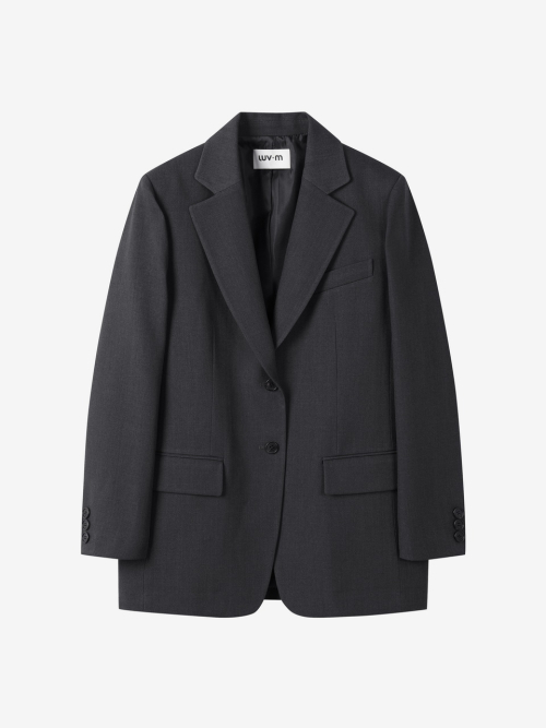 BOXY TAILORED JACKET_CHARCOAL GRAY