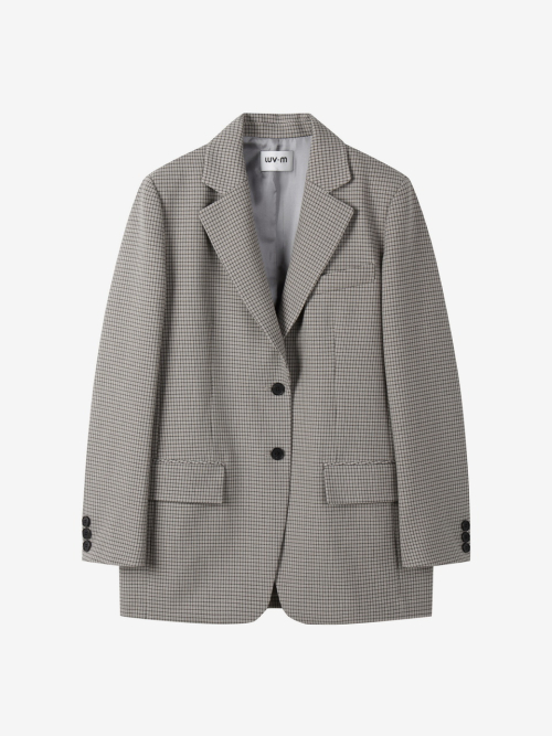 BOXY TAILORED JACKET_CHECKED FABRIC