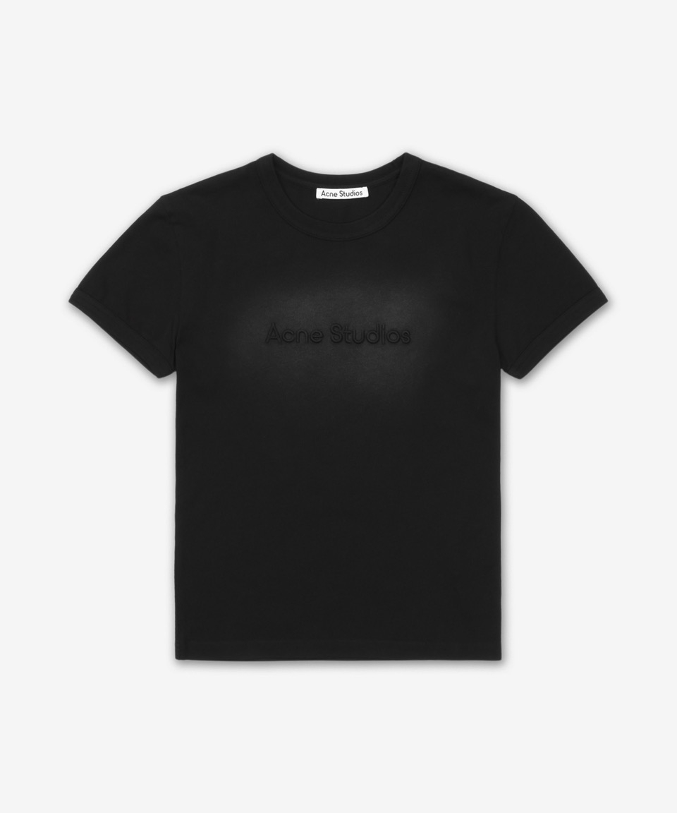 ■Acne Studios■ Logo Slim Fit Short Sleeve T-Shirt Fade Bla Acne Studios Tee - Faded Black – Kith