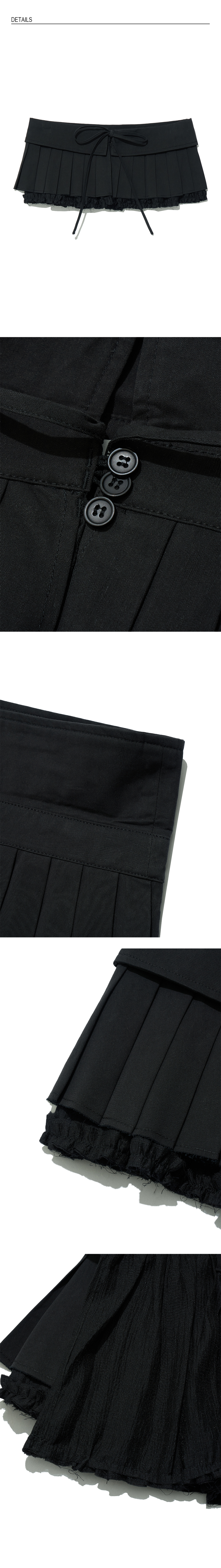 MUSINSA | PARTIMENTO WOMEN Turnover Pleated Wrap Skirt_Black