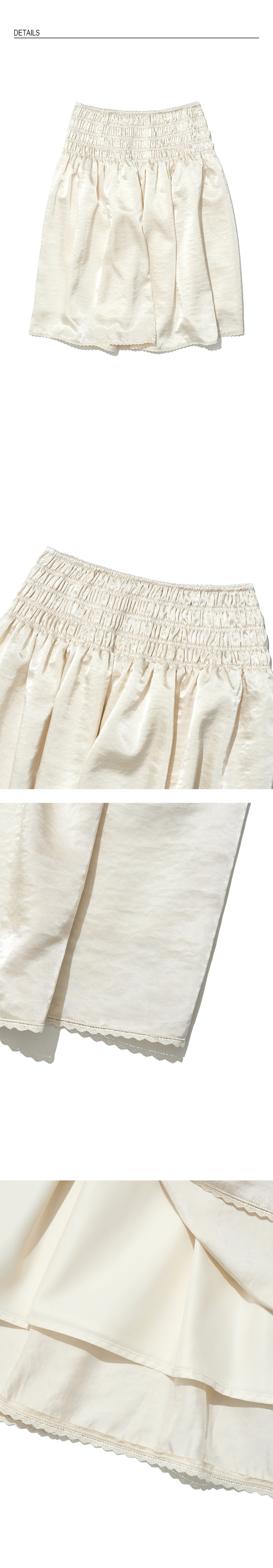 MUSINSA | PARTIMENTO WOMEN Lace Trim Smoking Midi Skirt_Ivory