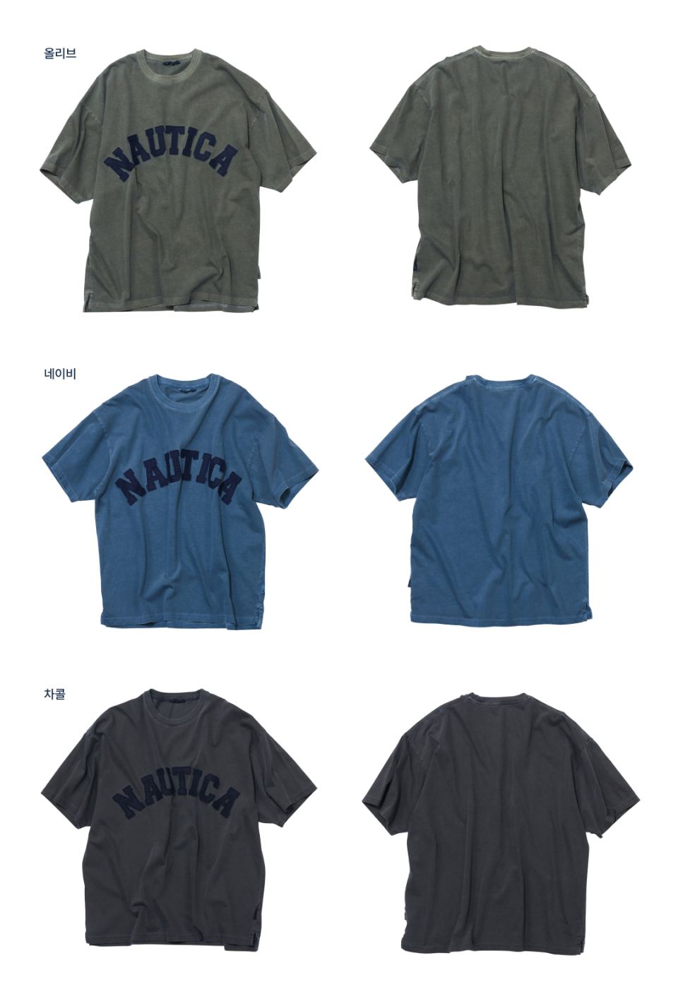 25SSTシャツ新作【NAUTICA】ARCH PIGMENT SS TEE 360★3色 Pigment Dyed Arch Logo S/S Tee Color: Beige,Orange,Charcoal
