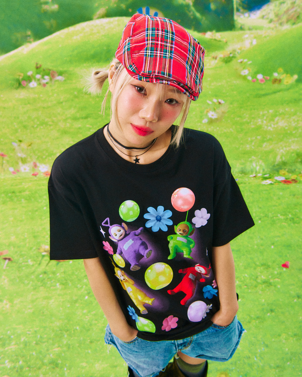 Tシャツ・カットソー LAUGHER Teletubbies Playground T-Shirt Black TE3 MUSINSA | LAUGHER [Teletubbies] Playground T-Shirt - Black