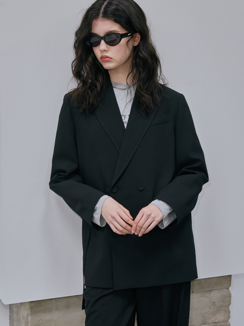 UNISEX TAILORED BOXY JACKET_BLACK