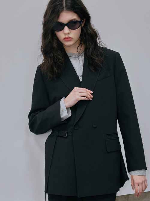 UNISEX TAILORED BOXY JACKET_BLACK