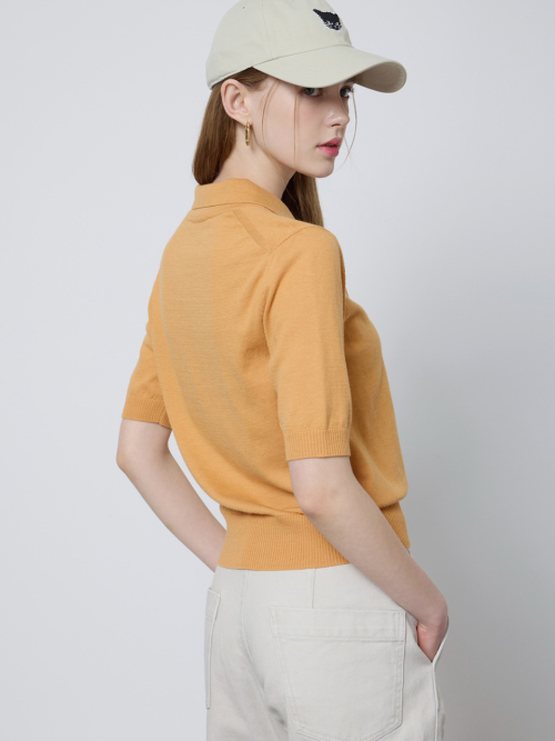 LOGO COLLAR KNIT_ORANGE