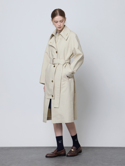 COTTON FLAP TRENCHCOAT_BEIGE