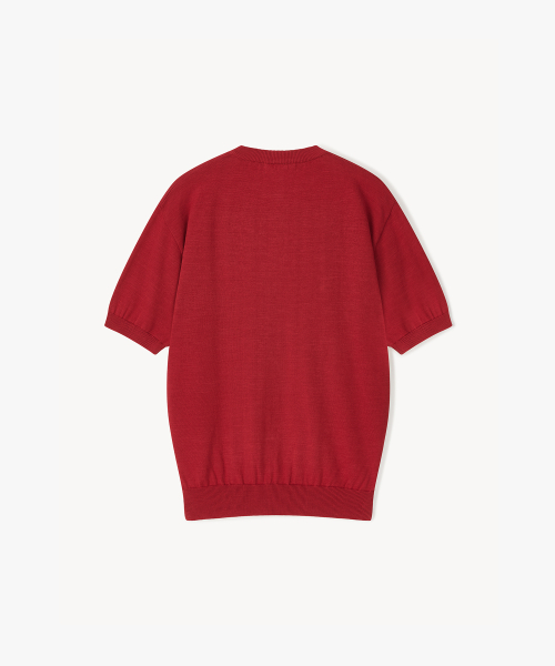Henleyneck Cotton Knit RED