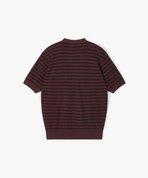 Stripe Cotton Knit BROWN