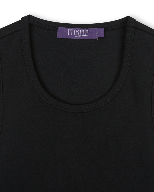 SLIM FIT SOLID TANK TOP BLACK