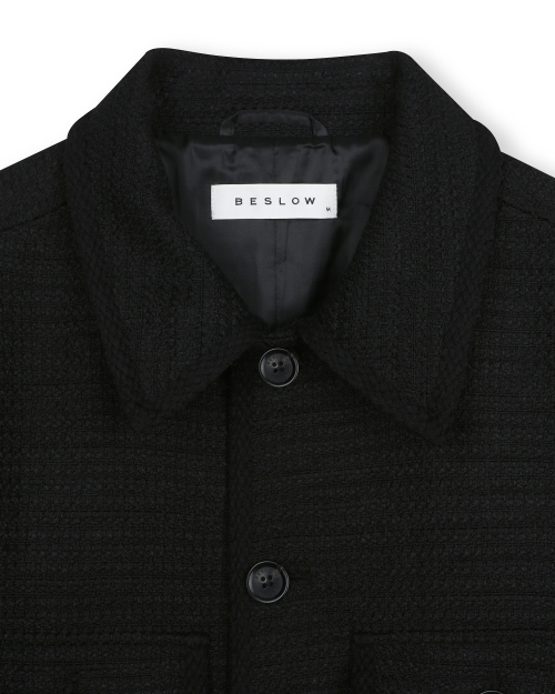 TWEED SHORT JACKET BLACK