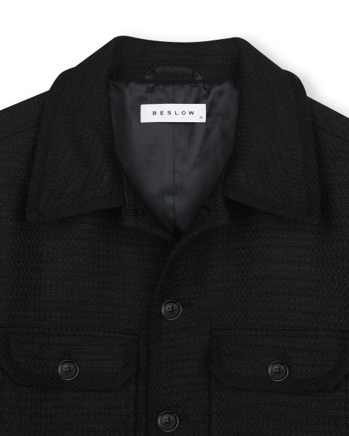 TWEED SHORT JACKET BLACK