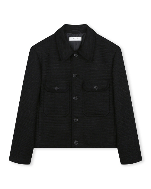 TWEED SHORT JACKET BLACK