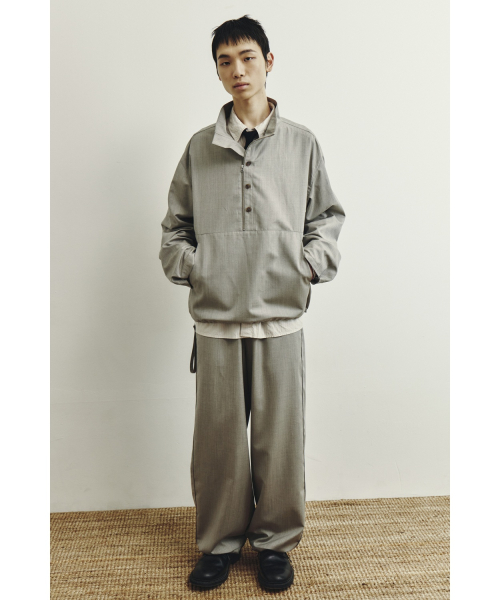 Buttoned Anorak - Light Grey