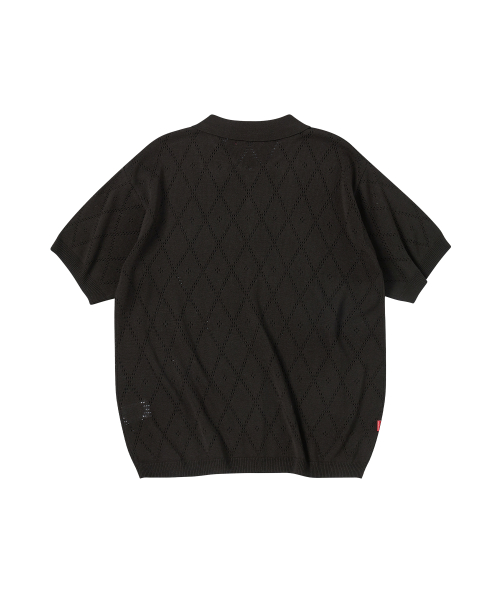 CROCHET BUTTON CARDIGAN [BLACK]