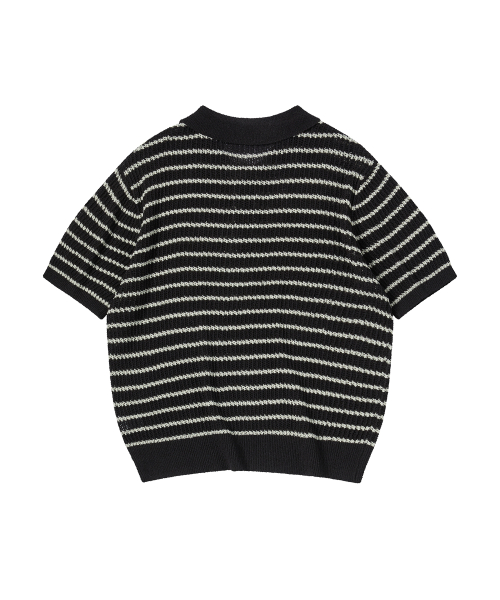 SUMMER полоска POLO KNIT [BLACK]