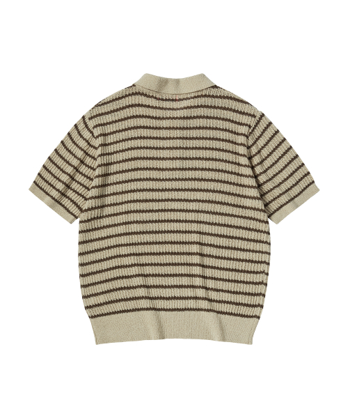 SUMMER полоска POLO KNIT [BEIGE]