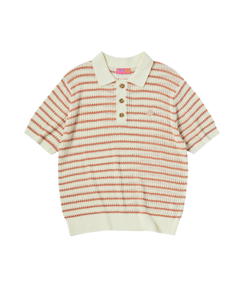 SUMMER полоска POLO KNIT [IVORY]