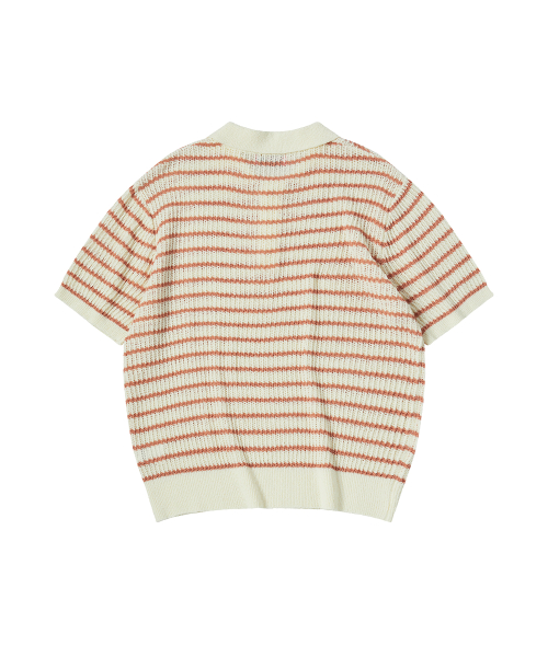 SUMMER полоска POLO KNIT [IVORY]