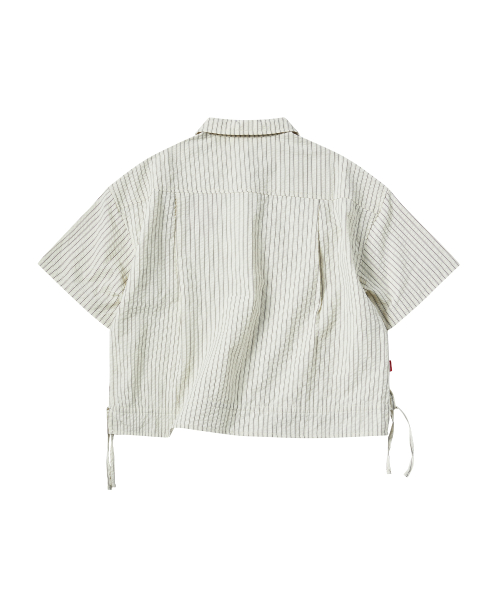 W HEM STRING хлопок SHIRT [CREAM]