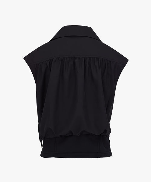 Жилет на молнии со сборкой сзади (Black)