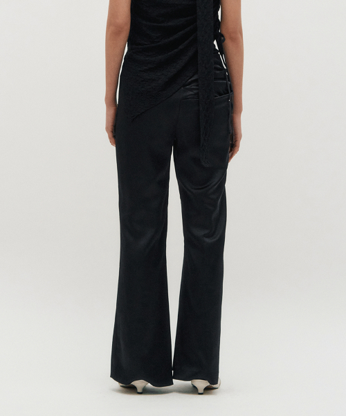Satin Draped Trousers _ BLACK