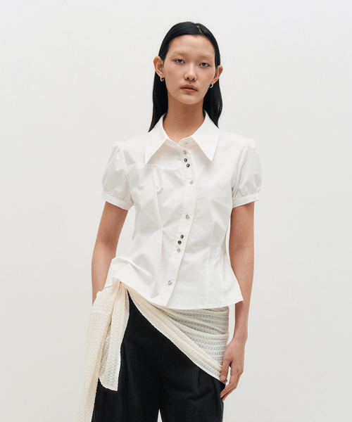 DOZI - Puffed Button Up Shirt _ WHITE