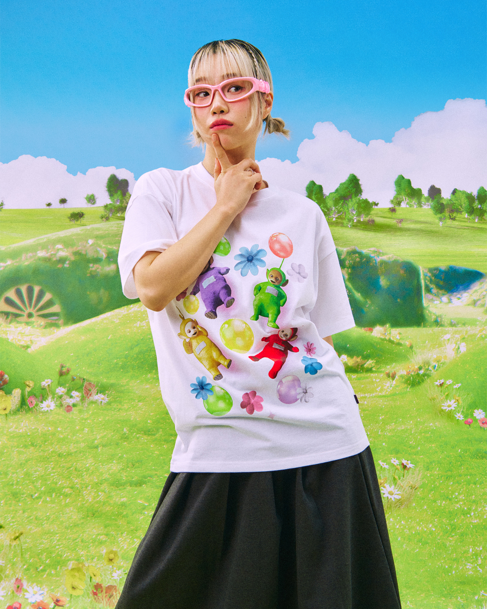 Tシャツ・カットソー LAUGHER Teletubbies Garden Purple T-Shirt White TE21 Amazon.com: Teletubbies Adult T Shirt - Po T-Shirt