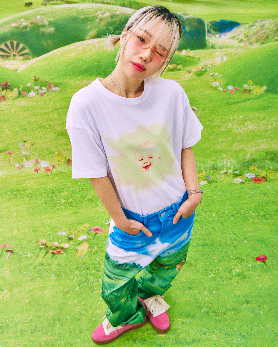 MUSINSA | LAUGHER [Teletubbies] Sun Baby T-Shirt - White