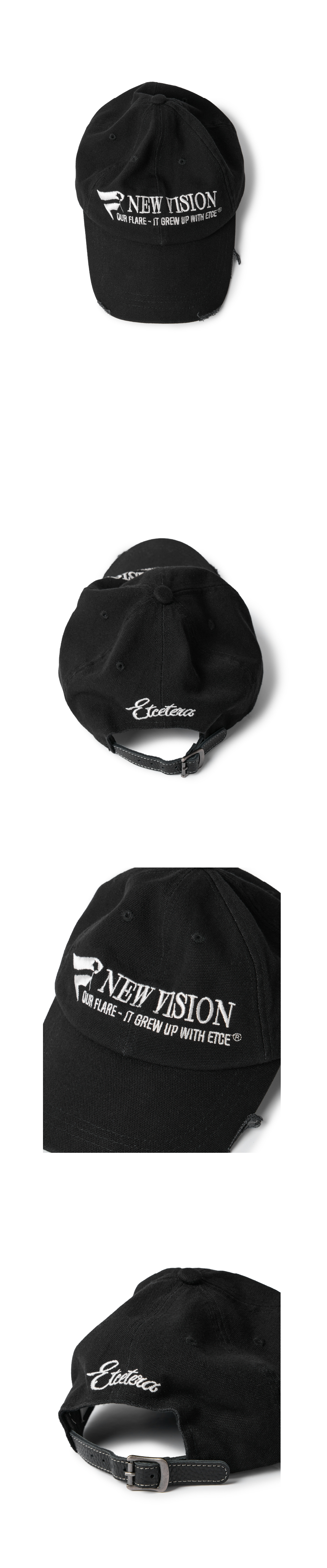 MUSINSA | ETCE NEW VISION DESTROYED WASHED CAP (BLACK)