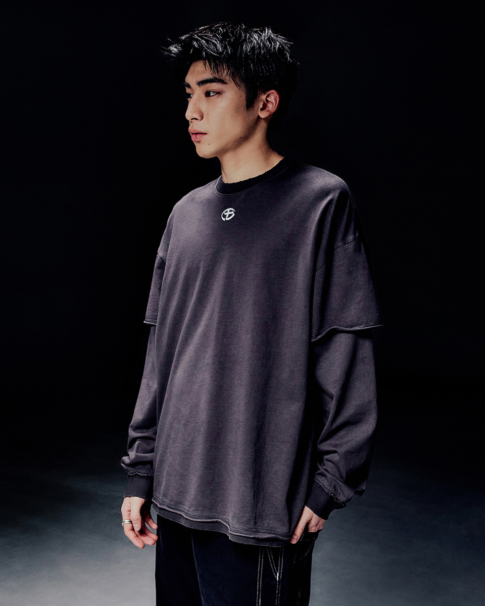 【NOMANUAL】ABRASION LAYERED LONG SLEEVE TEE スリーブティー MUSINSA公式 | NOMANUAL ABRASION LAYERED LONG SLEEVE TEE