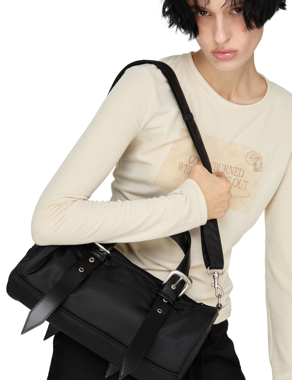 ★2025SS新作★SUNBURNPROJECT★Padded Symbol Travel Bag MUSINSA | SUNBURN PROJECT Padded Symbol Travel Bag, BLACK