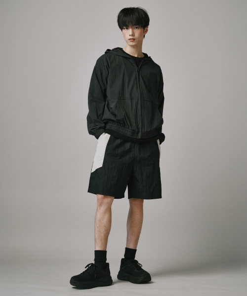 Nylon Split Short Shorts [Black] thumbnail 4