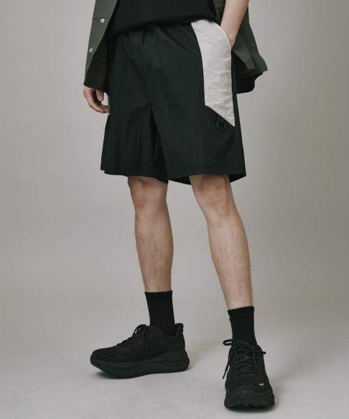 Nylon Split Short Shorts [Black] thumbnail 10