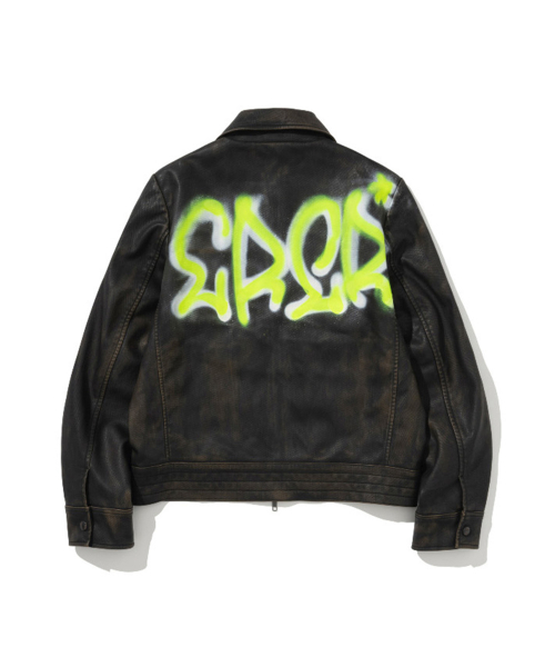 ERER Graffiti Pocket Rider Jacket Brown