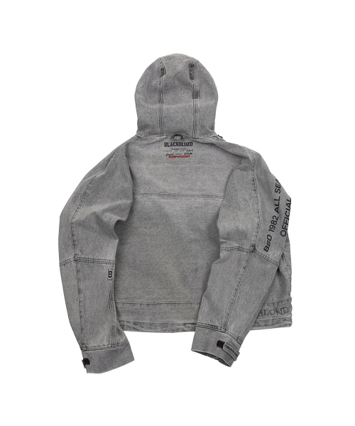 Bibidi винтаж клэш денимовый жакет на молнии с худи Vintage Grey