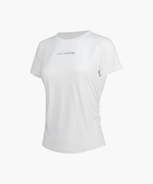 Womens Assist Shirring Short Sleeve White
