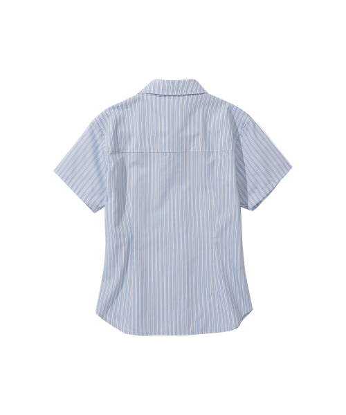 W. полоска Slim Half Shirt [SKYBLUE]_SEWSH001SKYBLUE