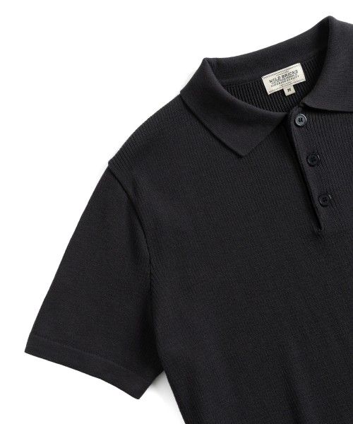 W23 KNITTED POLO SHIRT (ash black)
