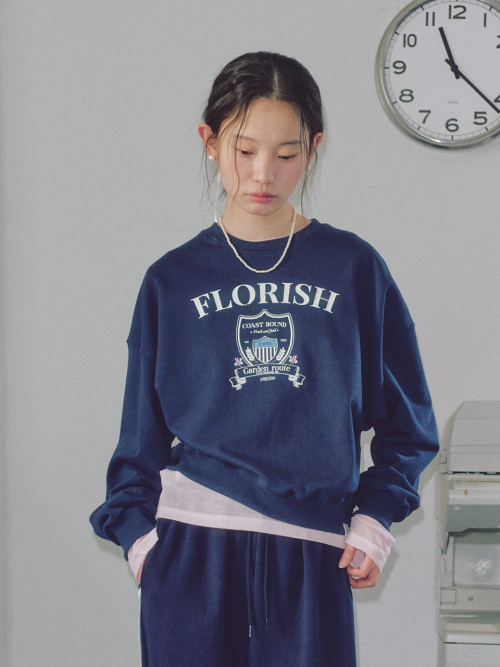 FLOWER FIELD SWEAT SHIRTS тёмно-синий