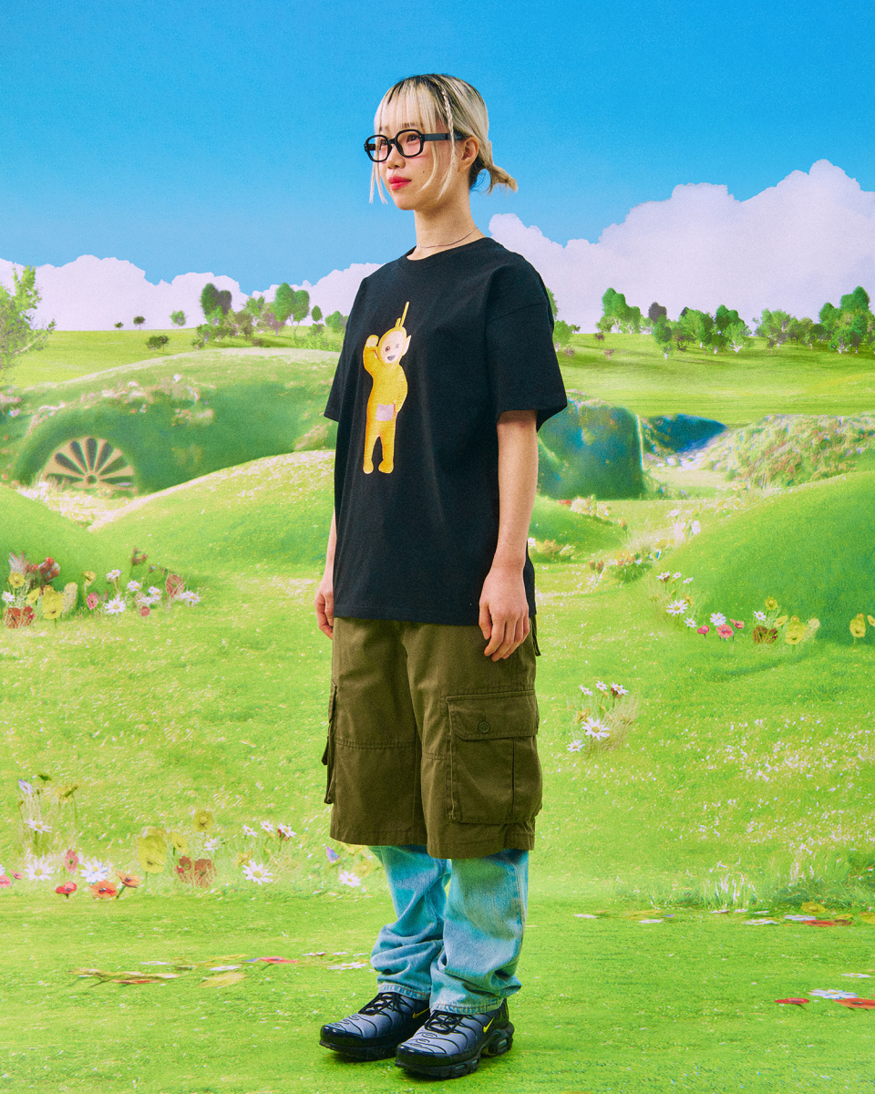 MUSINSA | LAUGHER [Teletubbies] Motion Nana T-shirt - Black