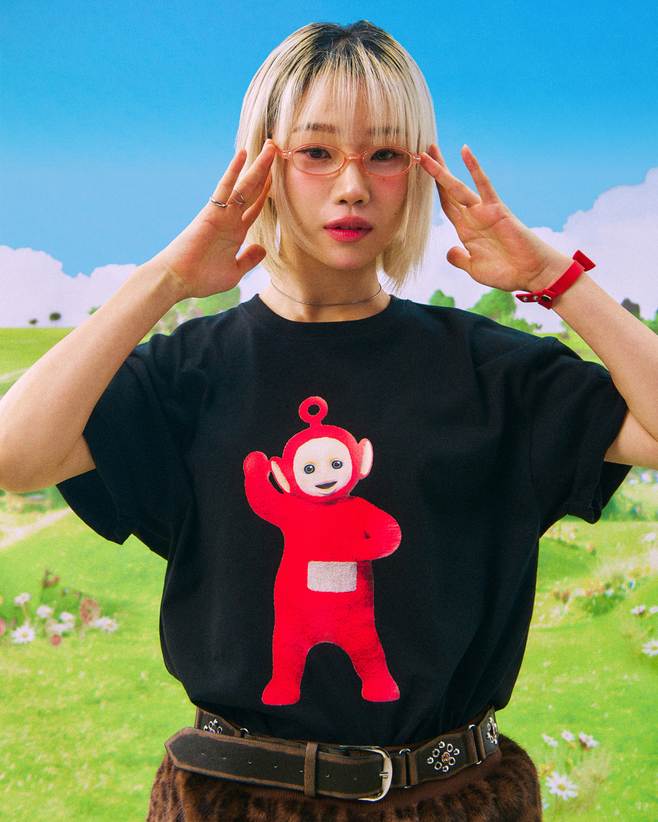 Tシャツ・カットソー LAUGHER Teletubbies Motion Nana T-Shirt Black TE32 MUSINSA | LAUGHER [Teletubbies] Motion Nana T-shirt - Black