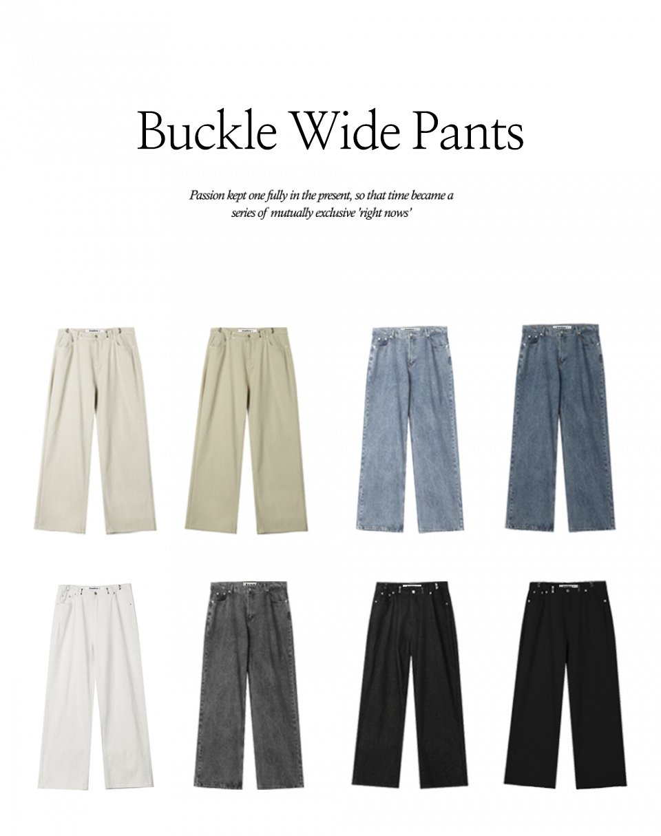 ☆AVANDRESS☆ BUCKLE WIDE DENIM PANTS GREY AD41PT34GR MUSINSA | AVANDRESS BUCKLE WIDE DENIM PANTS GRAY