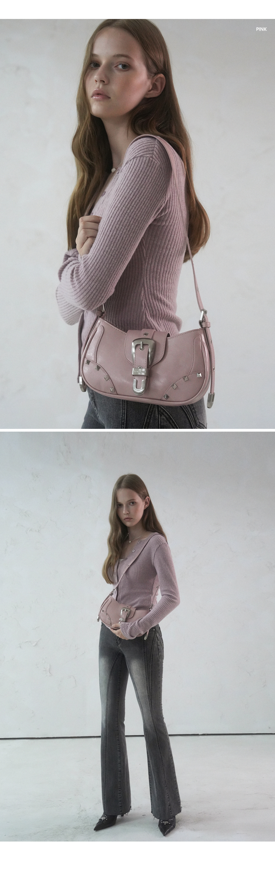 MUSINSA | AVANDRESS Buckle Stud Bag - 2COL