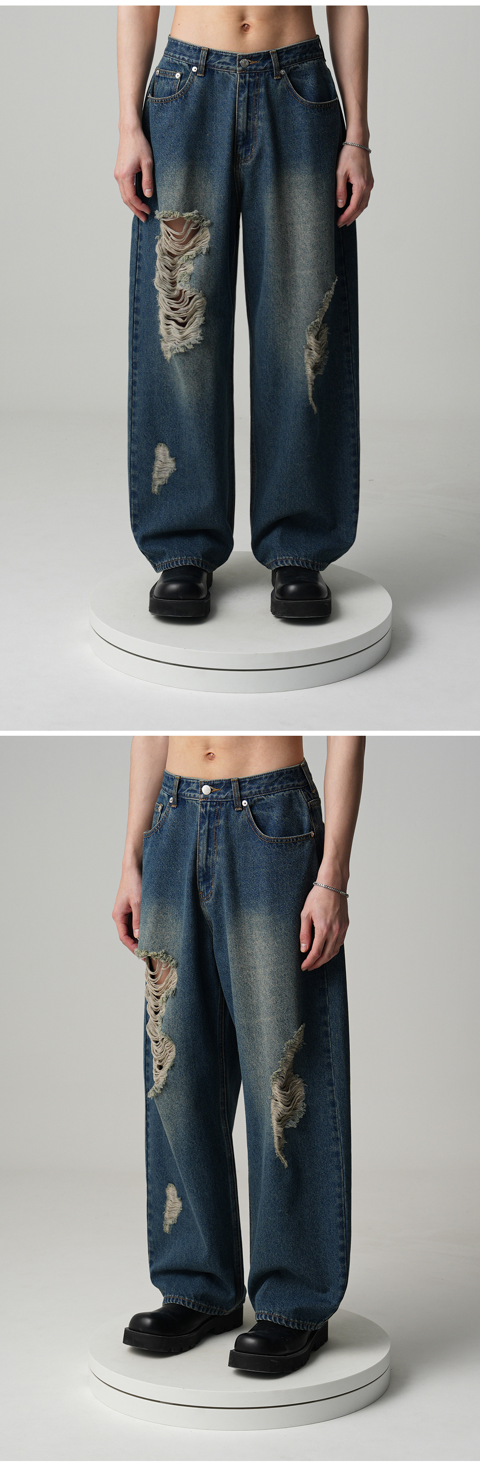 [AVANDRESS] ★24S/S★Brush Destroyed Denim Pants MUSINSA | AVANDRESS Brush Destroyed Denim Pants BLACK