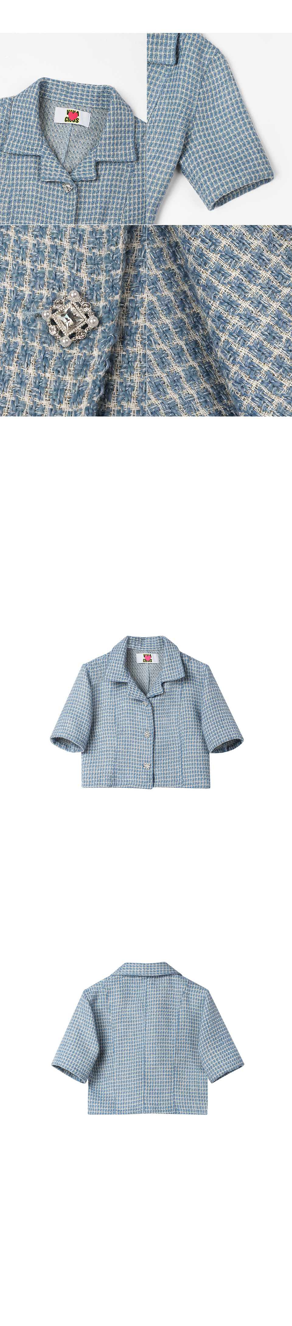 ジャケット AVANDRESS Blue Marine Tweed crop jacket MUSINSA | AVANDRESS Blue Marine Tweed Cropped jacket