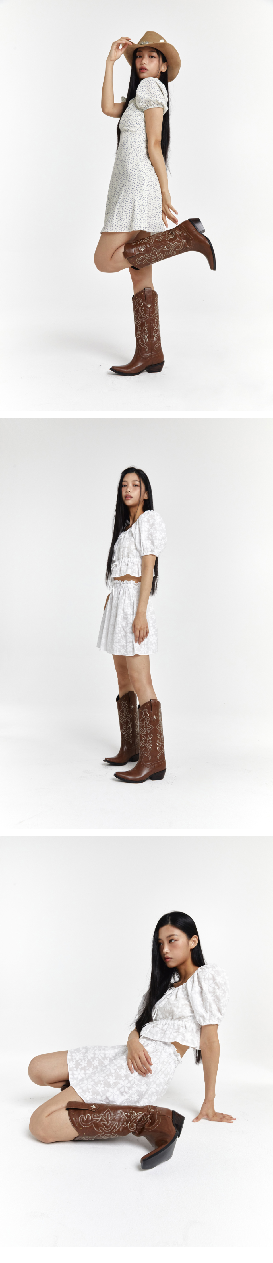 루루서울(LOULOUSEOUL) Hot! Chocolate Western Boots (Brown