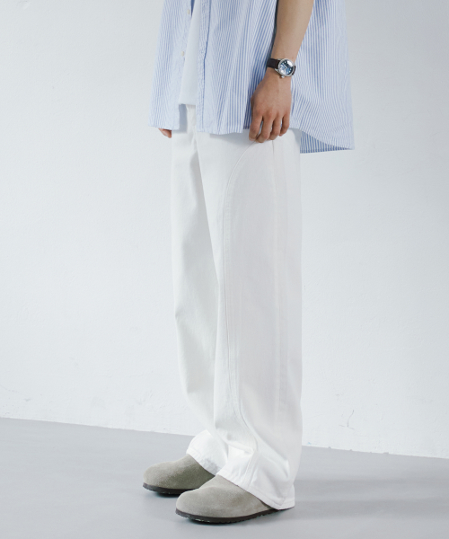 Джинсы с изгибом Off-White от MODENARDER x Jung Ho
