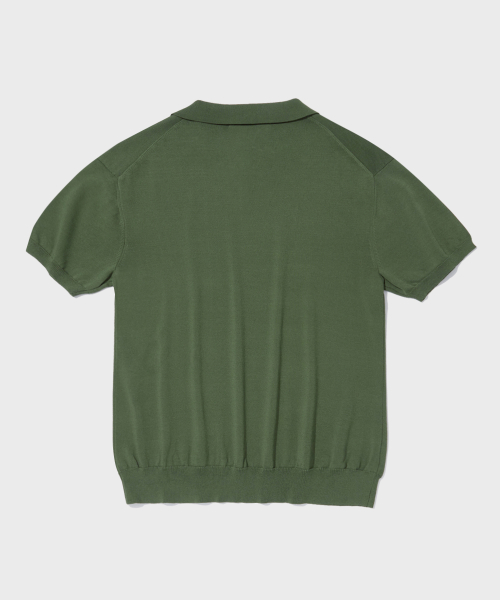HS KNIT OPEN COLLAR SHIRT_OLIVE