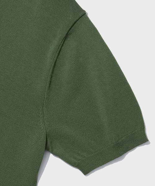 HS KNIT OPEN COLLAR SHIRT_OLIVE
